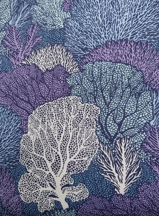 TILDA COTTON BEACH CORAL REEF BLUE #100334